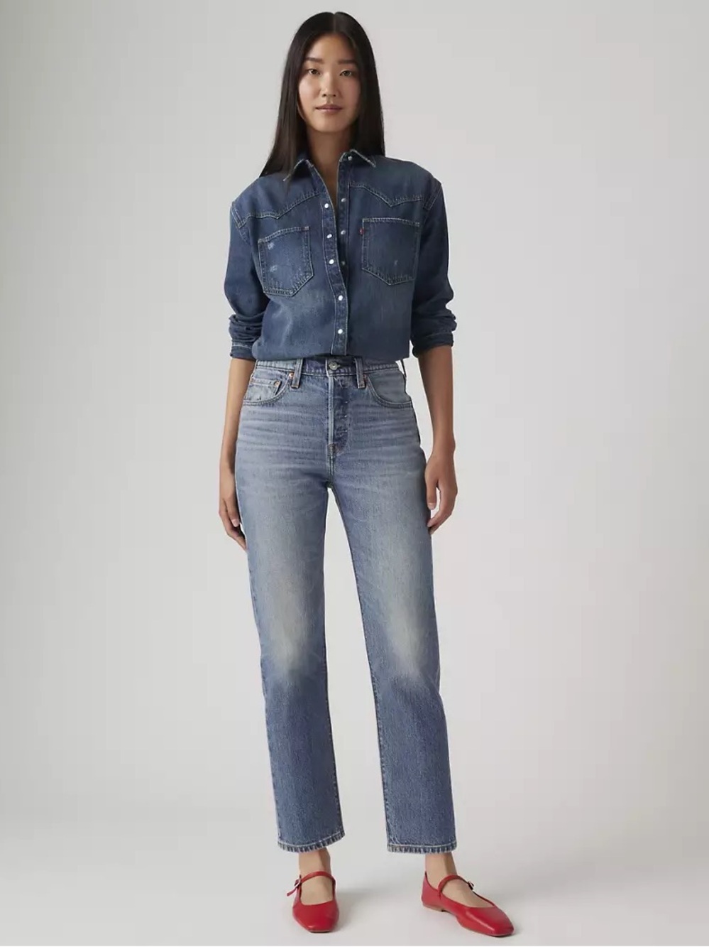 Levi’s 501 Crop Jeans Women’s 25x26 Medium Wash High Rise